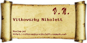 Vitkovszky Nikolett névjegykártya